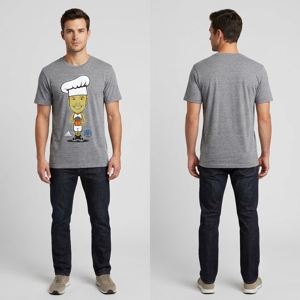 Adidas Steph Curry Chef Curry Golden State‎ Warriors T-Shirt Men's Small Gray